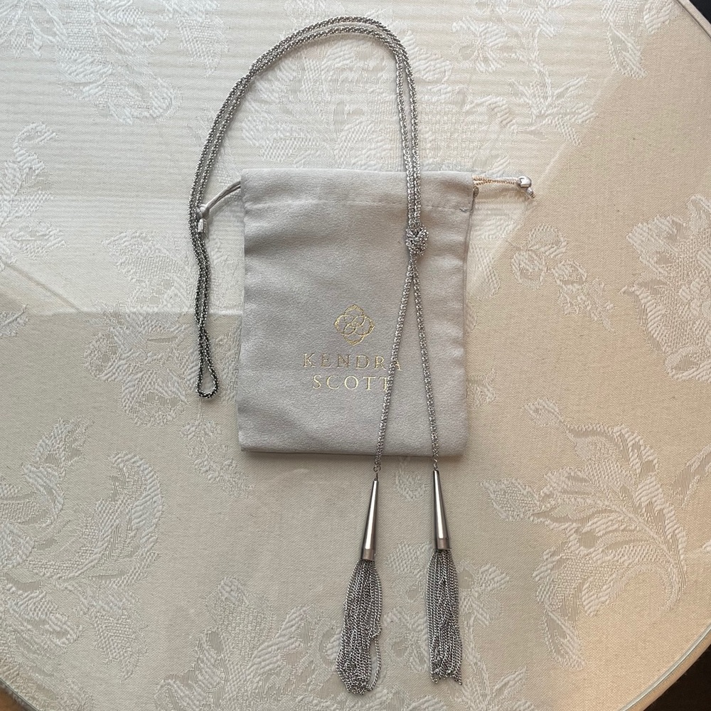 Kendra Scott Silver Lariat Necklace